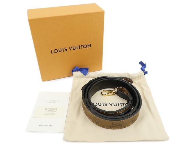 Louis Vuitton Monogram Reverse Canvas Leather Shoulder Strap XL J02371 - vista 12