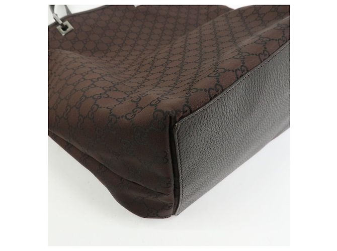 GUCCI Borsa Tote in Nylon e Pelle GG Borsa a Spalla Marrone 269123 - vista 11