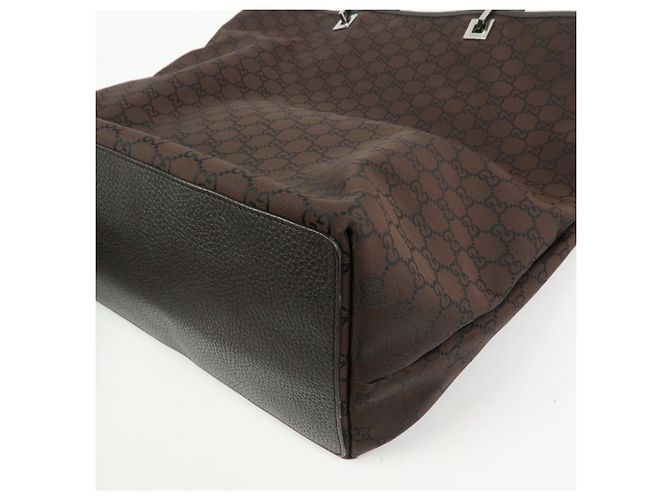 GUCCI Borsa Tote in Nylon e Pelle GG Borsa a Spalla Marrone 269123 - vista 12