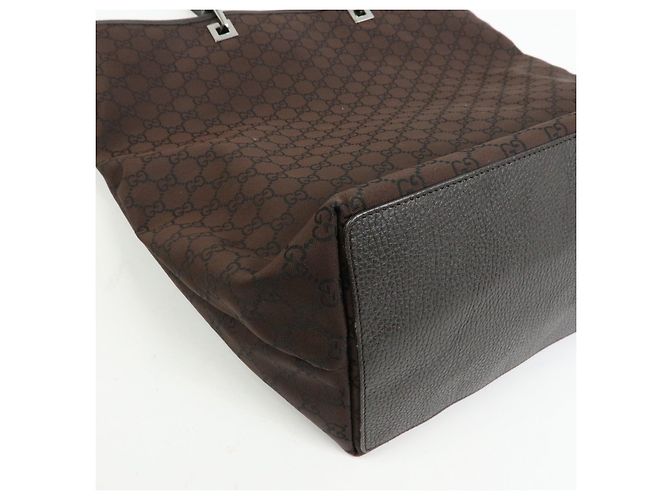 GUCCI Borsa Tote in Nylon e Pelle GG Borsa a Spalla Marrone 269123 - vista 13