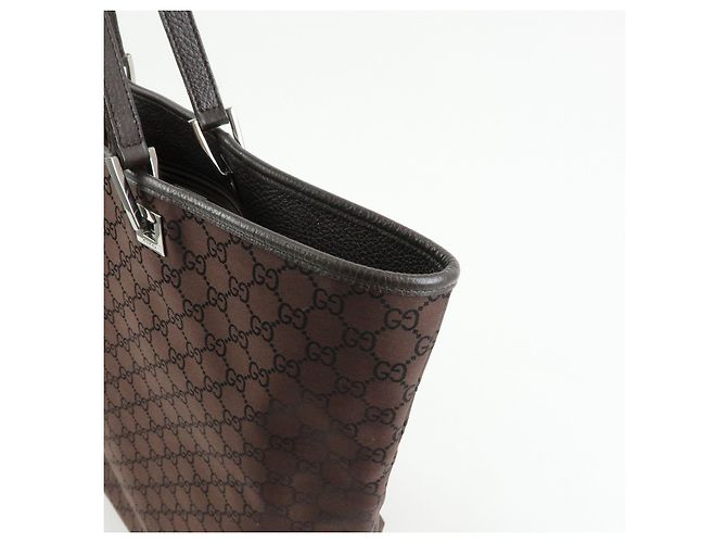 GUCCI Borsa Tote in Nylon e Pelle GG Borsa a Spalla Marrone 269123 - vista 15