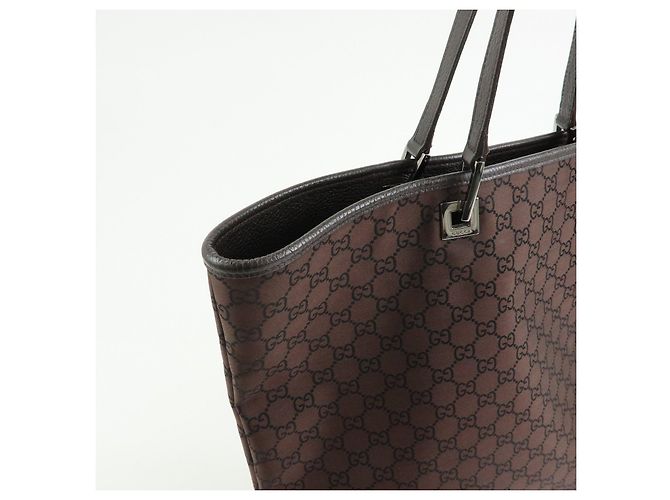 GUCCI Borsa Tote in Nylon e Pelle GG Borsa a Spalla Marrone 269123 - vista 16