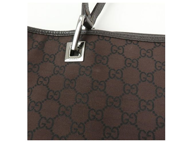 GUCCI Borsa Tote in Nylon e Pelle GG Borsa a Spalla Marrone 269123 - vista 18
