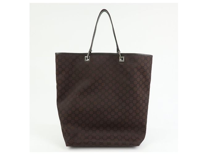 GUCCI Borsa Tote in Nylon e Pelle GG Borsa a Spalla Marrone 269123 - vista 2