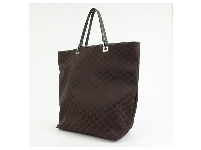 GUCCI Borsa Tote in Nylon e Pelle GG Borsa a Spalla Marrone 269123 - vista 3