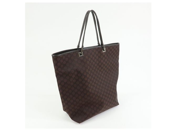 GUCCI Borsa Tote in Nylon e Pelle GG Borsa a Spalla Marrone 269123 - vista 4