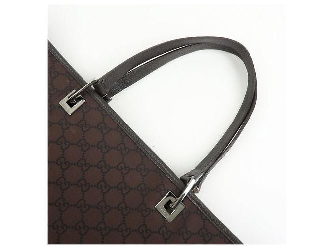 GUCCI Borsa Tote in Nylon e Pelle GG Borsa a Spalla Marrone 269123 - vista 6