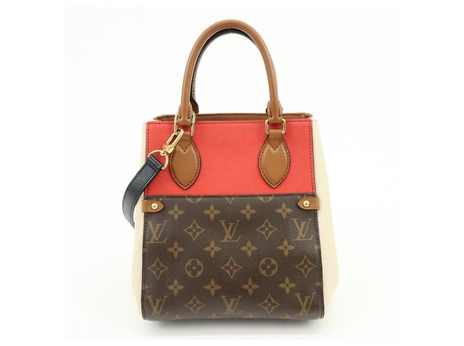 Louis Vuitton Monogram Fold Tote PM 2Way Bag Cerise Creme Noir M45389 - vista 2