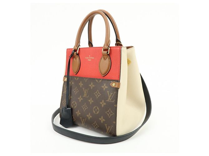 Louis Vuitton Monogram Fold Tote PM 2Way Bag Cerise Creme Noir M45389 - vista 3