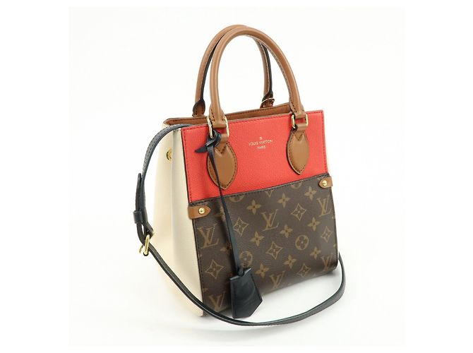 Louis Vuitton Monogram Fold Tote PM 2Way Bag Cerise Creme Noir M45389 - vista 4