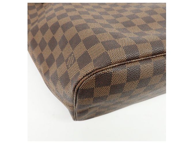 Borsa Tote Louis Vuitton Damier Ebene Canvas Leather Neverfull MM N51105 - vista 12
