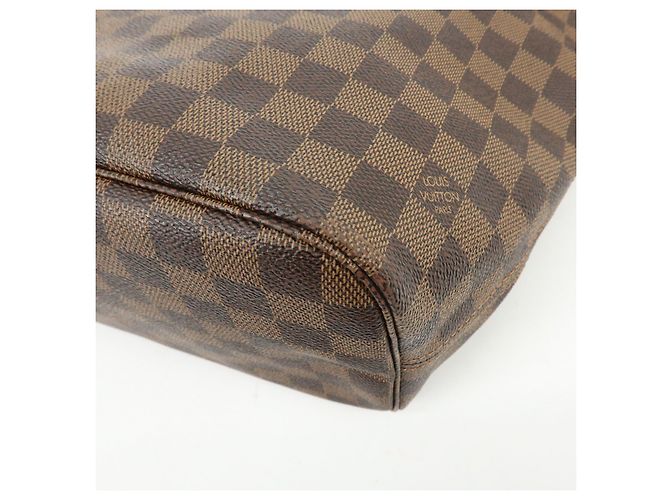Borsa Tote Louis Vuitton Damier Ebene Canvas Leather Neverfull MM N51105 - vista 13