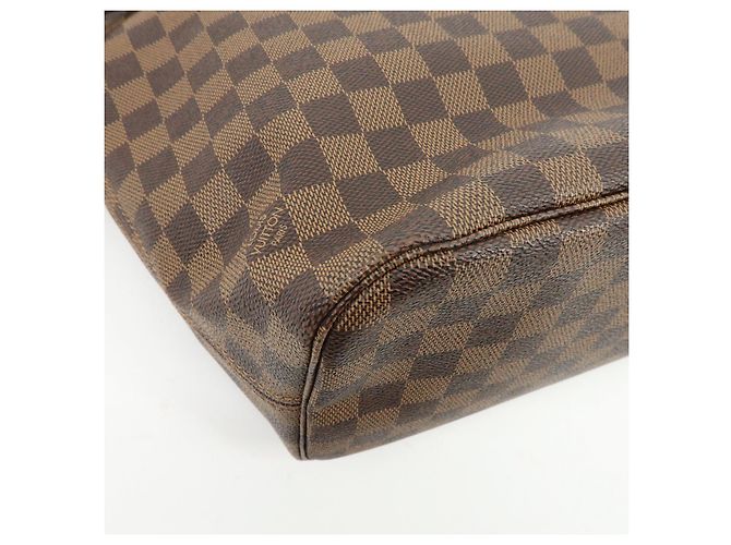 Borsa Tote Louis Vuitton Damier Ebene Canvas Leather Neverfull MM N51105 - vista 14
