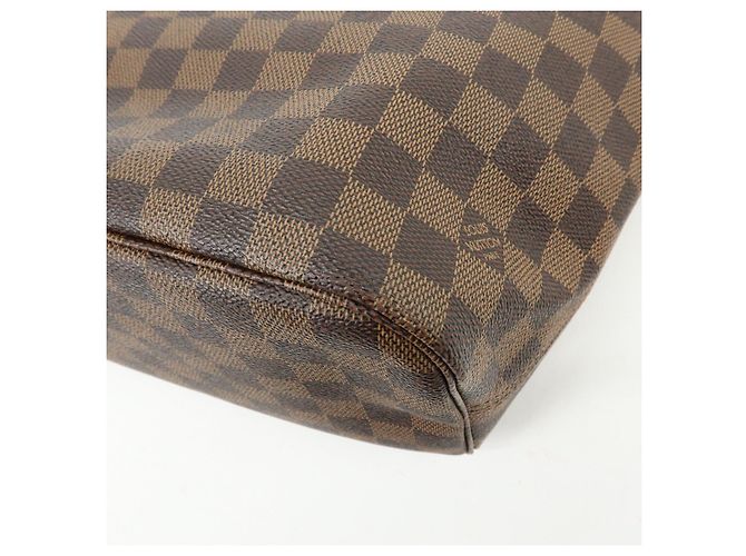 Borsa Tote Louis Vuitton Damier Ebene Canvas Leather Neverfull MM N51105 - vista 15