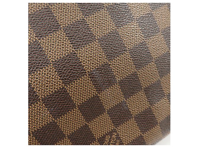 Borsa Tote Louis Vuitton Damier Ebene Canvas Leather Neverfull MM N51105 - vista 19