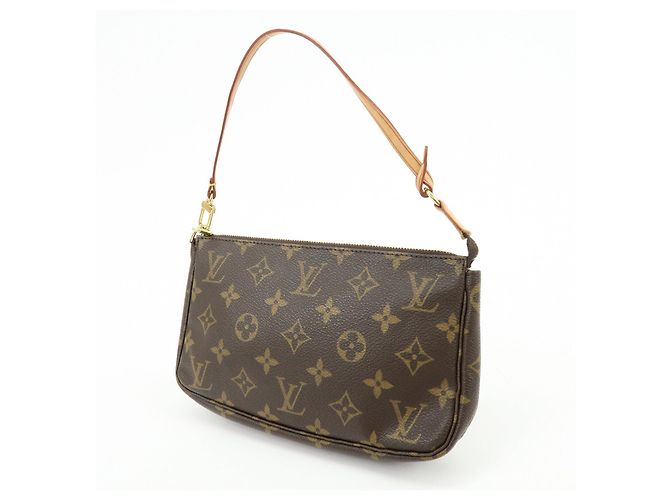 Louis Vuitton Monogram Pochette Accessoires Pouch Hand Bag Brown M51980 - vista 3