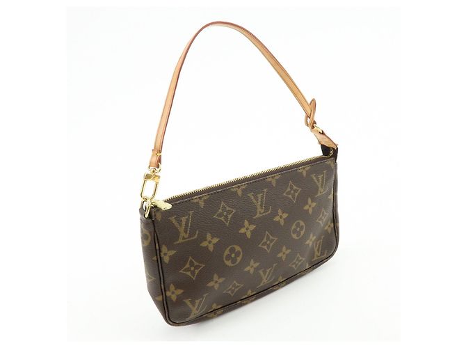 Louis Vuitton Monogram Pochette Accessoires Pouch Hand Bag Brown M51980 - vista 4