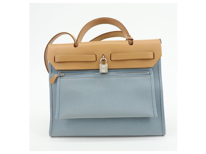 Hermès HERMES Herline Herbag Zip PM Toile Officier Vache Hunter Borsa 2Way Blu - vista 2