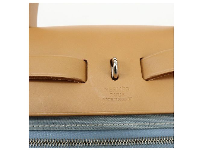 Hermès HERMES Herline Herbag Zip PM Toile Officier Vache Hunter Borsa 2Way Blu - vista 22