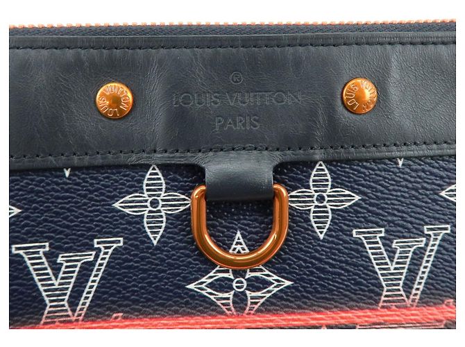 Louis Vuitton Monogram Ink Upside Down Pochette Apollo Navy M62905 - vista 13