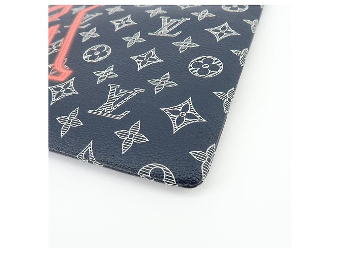 Louis Vuitton Monogram Ink Upside Down Pochette Apollo Navy M62905 - vista 6