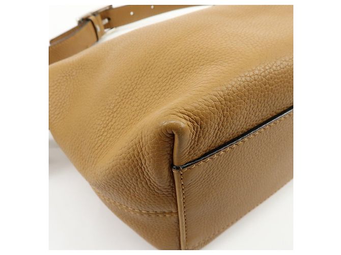Céline Borsa a spalla e borsa a mano in pelle con logo CELINE Camel - vista 16