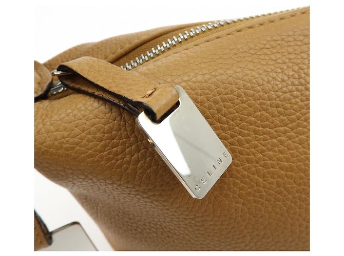 Céline Borsa a spalla e borsa a mano in pelle con logo CELINE Camel - vista 19