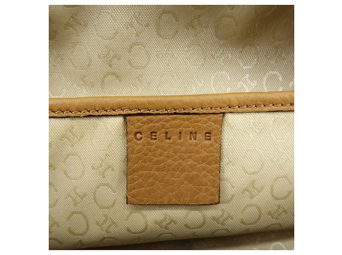 Céline Borsa a spalla e borsa a mano in pelle con logo CELINE Camel - vista 24