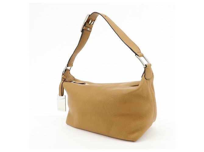 Céline Borsa a spalla e borsa a mano in pelle con logo CELINE Camel - vista 3