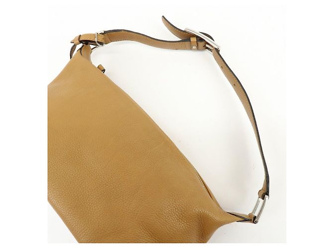 Céline Borsa a spalla e borsa a mano in pelle con logo CELINE Camel - vista 6