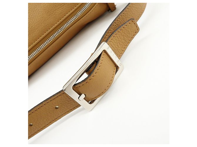 Céline Borsa a spalla e borsa a mano in pelle con logo CELINE Camel - vista 7
