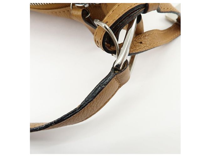 Céline Borsa a spalla e borsa a mano in pelle con logo CELINE Camel - vista 9