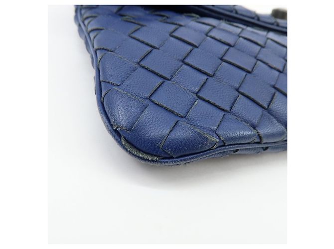 BOTTEGA VENETA Borsa a tracolla e a spalla in pelle Intrecciato Blu - vista 12