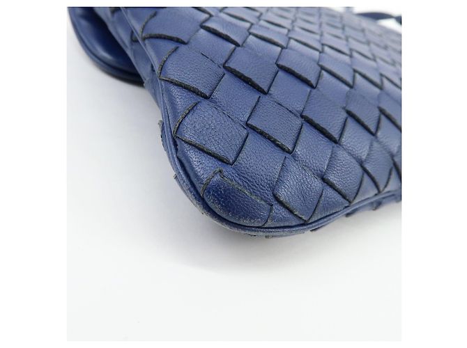 BOTTEGA VENETA Borsa a tracolla e a spalla in pelle Intrecciato Blu - vista 14