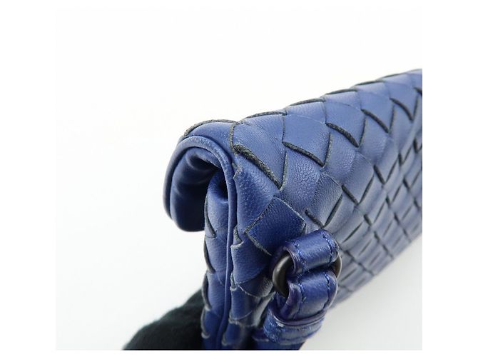 BOTTEGA VENETA Borsa a tracolla e a spalla in pelle Intrecciato Blu - vista 18