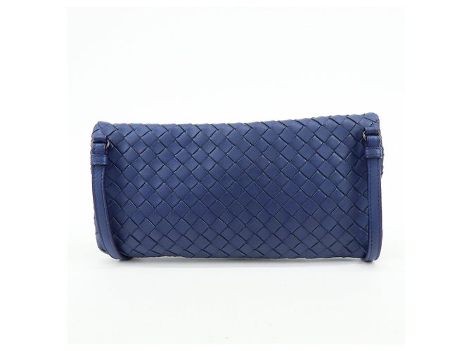 BOTTEGA VENETA Borsa a tracolla e a spalla in pelle Intrecciato Blu - vista 2