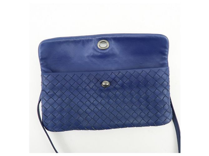 BOTTEGA VENETA Borsa a tracolla e a spalla in pelle Intrecciato Blu - vista 20