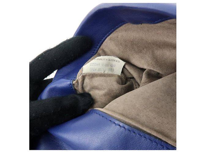 BOTTEGA VENETA Borsa a tracolla e a spalla in pelle Intrecciato Blu - vista 24
