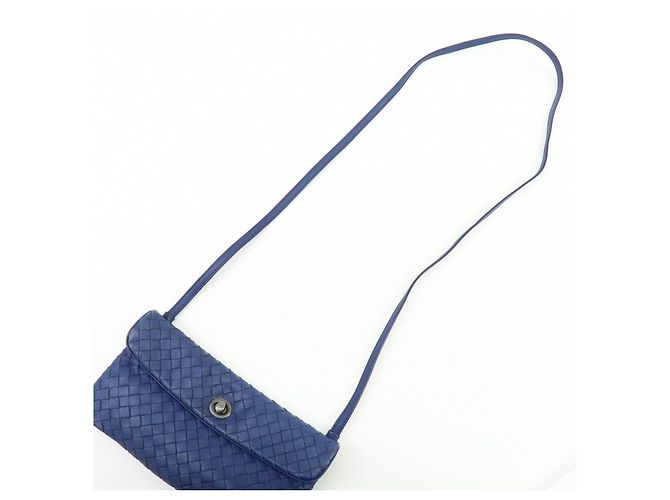 BOTTEGA VENETA Borsa a tracolla e a spalla in pelle Intrecciato Blu - vista 6