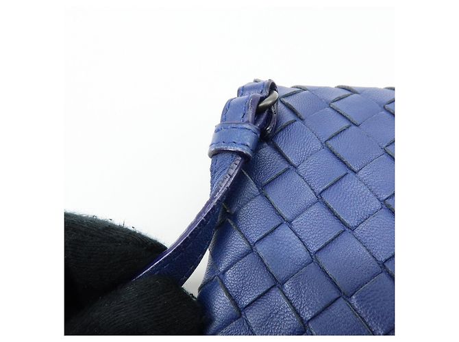 BOTTEGA VENETA Borsa a tracolla e a spalla in pelle Intrecciato Blu - vista 9