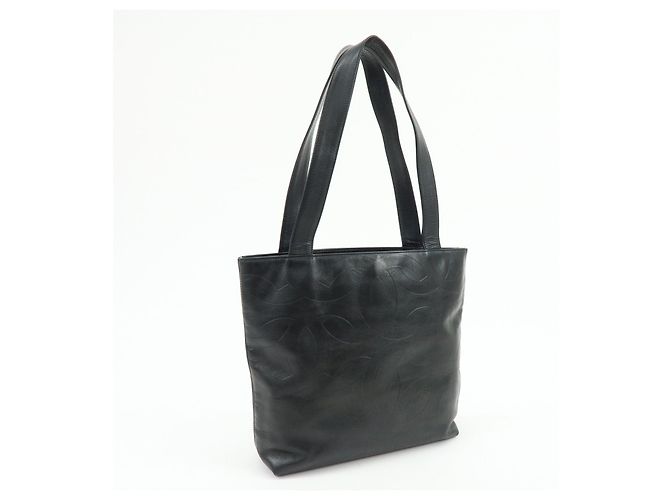 Borsa Tote e Borsa a Tracolla CHANEL COCO Mark in pelle di agnello nera - vista 4