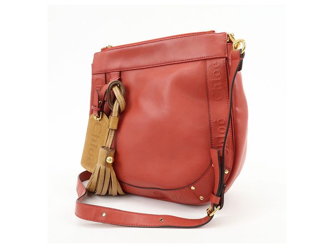 Chloé Borsa a spalla Chloe Eden in pelle Borsa crossbody con nappe Rossa - vista 3