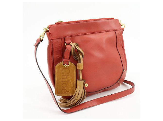 Chloé Borsa a spalla Chloe Eden in pelle Borsa crossbody con nappe Rossa - vista 4