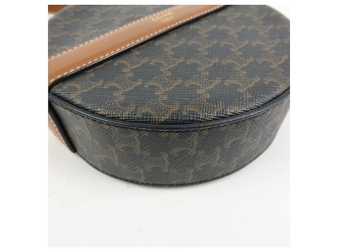 Céline CELINE Borsa a tracolla e a spalla Triomphe in PVC e pelle Marrone - vista 13