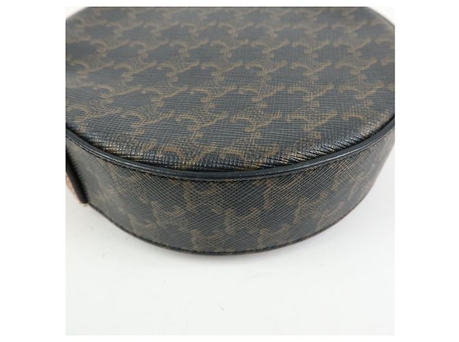 Céline CELINE Borsa a tracolla e a spalla Triomphe in PVC e pelle Marrone - vista 15