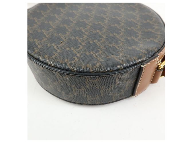 Céline CELINE Borsa a tracolla e a spalla Triomphe in PVC e pelle Marrone - vista 16