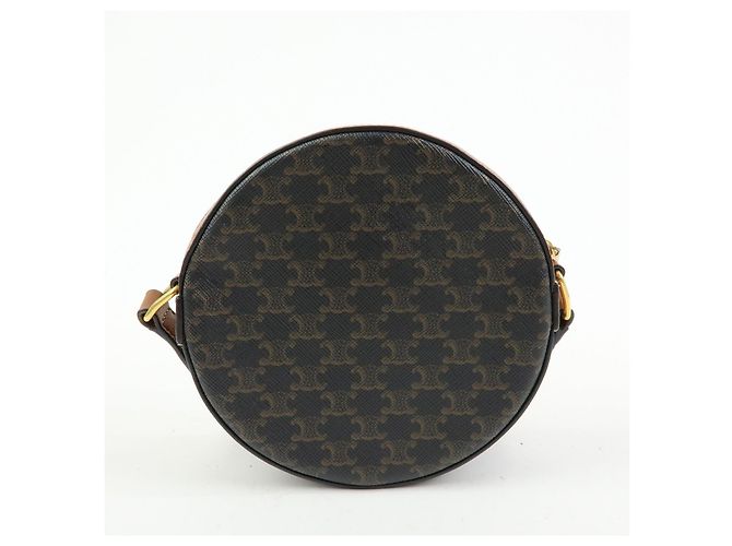 Céline CELINE Borsa a tracolla e a spalla Triomphe in PVC e pelle Marrone - vista 2