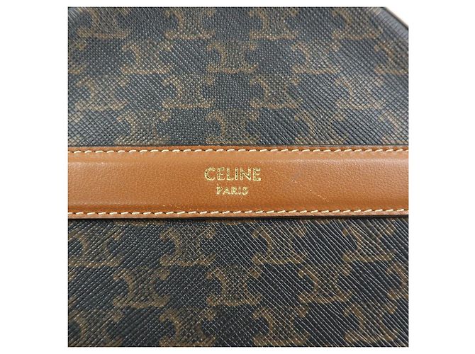 Céline CELINE Borsa a tracolla e a spalla Triomphe in PVC e pelle Marrone - vista 24