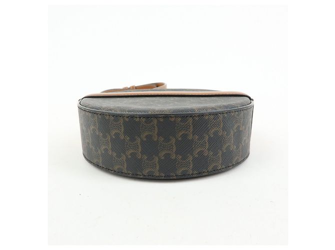 Céline CELINE Borsa a tracolla e a spalla Triomphe in PVC e pelle Marrone - vista 5