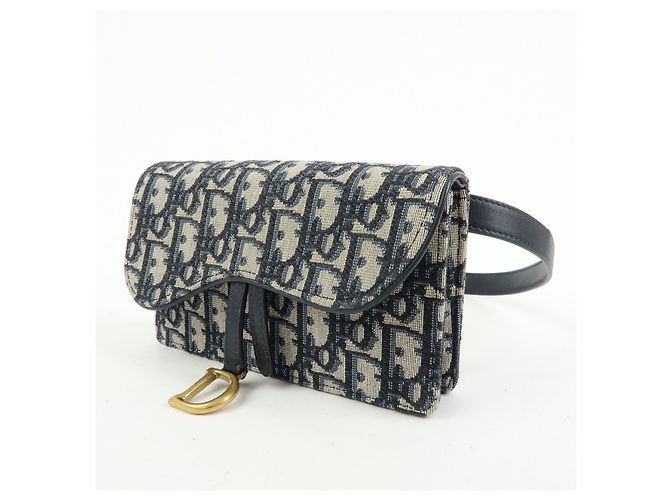 Borsello da vita Christian Dior Saddle Trotter Canvas Navy - vista 3